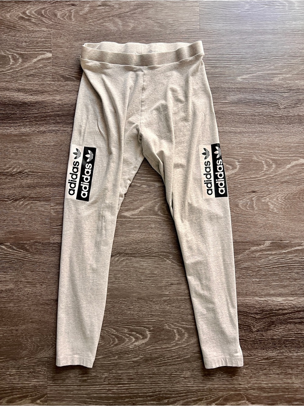 Adidas Light Grey sweats/ Leggings with Black Logo